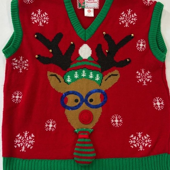 Other - Vintage Ugly Christmas Vest Size Large Festive Party